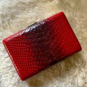 *like new* embossed croc leather hardshell clutch